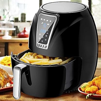 Bakaji Heißluft-Fritteuse ohne Öl Airfryer 3,2 l Fritteuse kocht auf natürliche und gesunde Weise Leistung 1300 W mit Timer 30 Minuten und Temperatureinstellung 200 ° Digitales Touch-Display – Bild 8