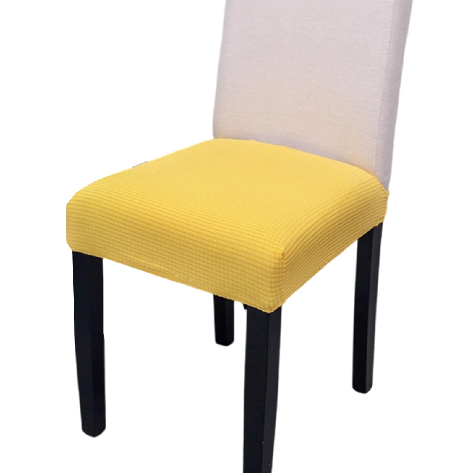 Kalttoy Yellow Spill Proof Elastics Dining Chair Cover With Quick Installation Stretchable Polyester Slipcovers For Household Use Easy Installion Restaurant Chair Protectors