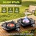 MoKo Propane Camping Stove 2 Burner, 36,000 BTU Infrared & Open Flame Hybrid, Windproof Folding Portable Outdoor Gas Cooking Kit with Frying Pan & Carry Bag For RV, Tailgating, Survival, Black