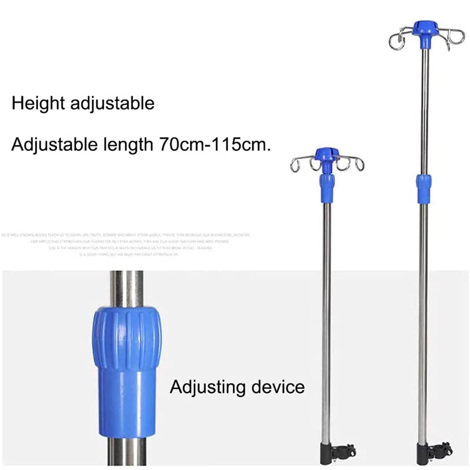 Soporte intravenoso para infusión, Soporte de infusión, Soporte IV para Silla de Ruedas, Portasueros con Acero Inoxidable, Soporte de exhibición de Altura Ajustable