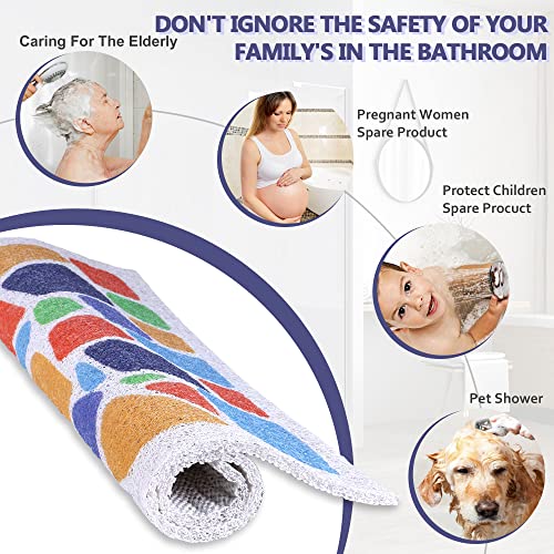 Darhoo Shower Mat Non Slip, 24 X 24 Inches Square Shower Floor Mats For Inside Showers, Pvc Loofah Shower Bath Mat With Drainage Holes, Quick Dry Shower Anti Slip Stall Bathmat For Bathroom, Elderly #TOP6