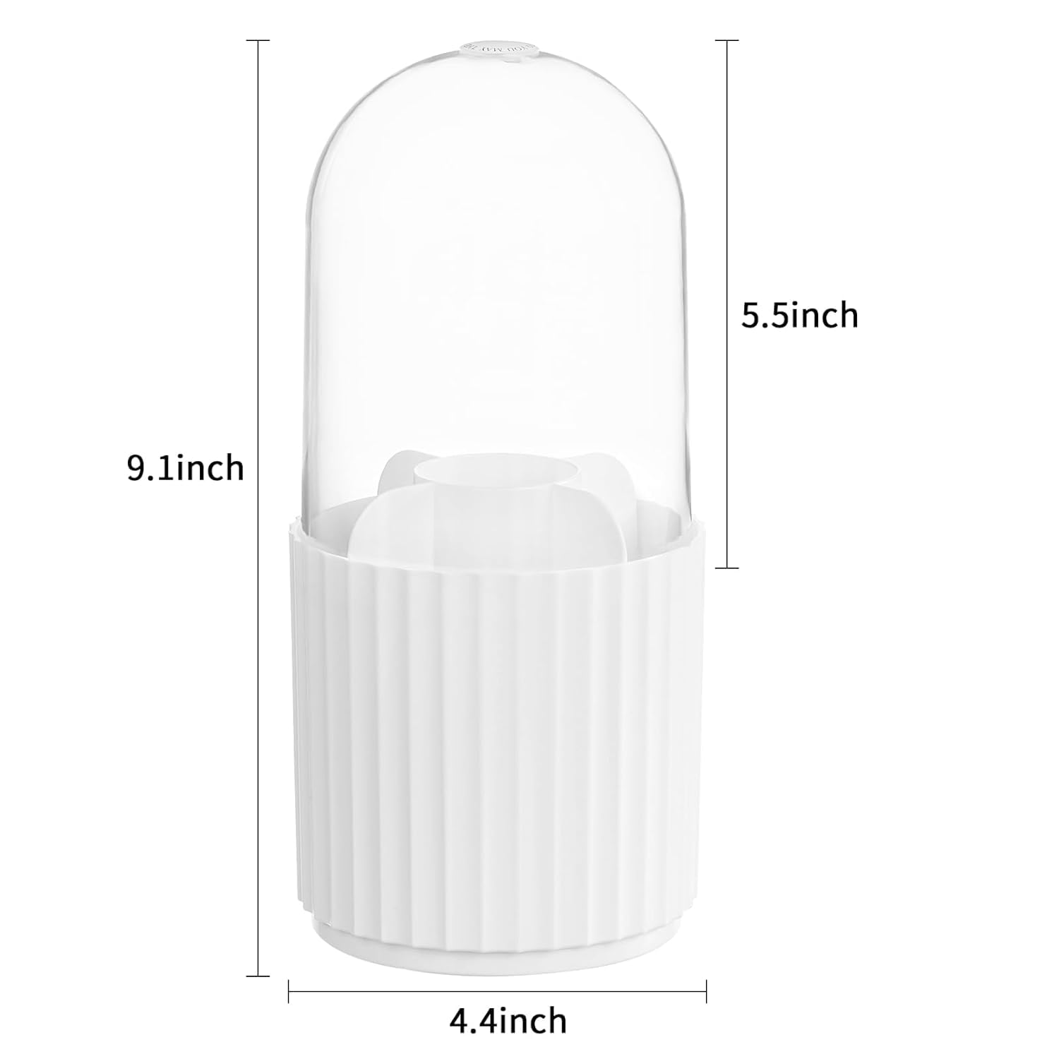 Organizador Soporte Giratorio para Brochas De Maquillaje, Contenedor con Tapa, para para Tocador Y Baño, 360 Maquillaje(B)