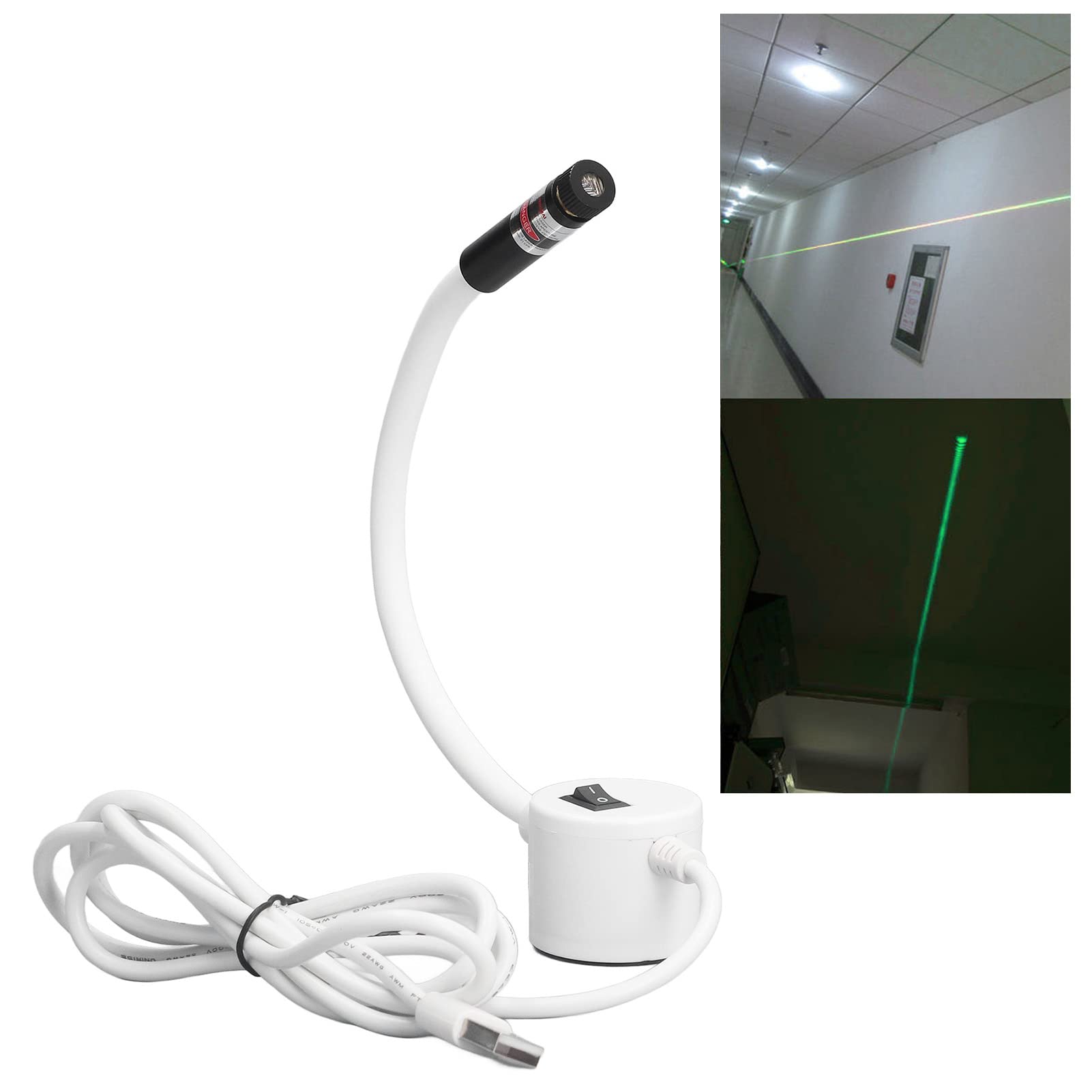 Lampada per macchina da cucire - Portatile, con collo d'oca flessibile a 360°, in silicone e alimentazione USB - Luce verde brillante per progetti di quilting e artigianato