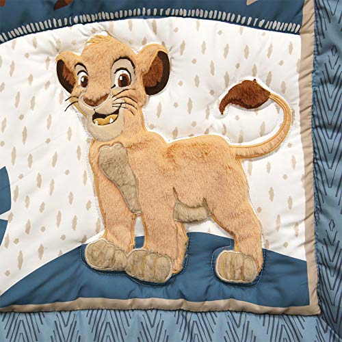 Lambs & Ivy Lion King Adventure 3Piece Baby Crib Bedding Set, Blue - Thumbnail 4