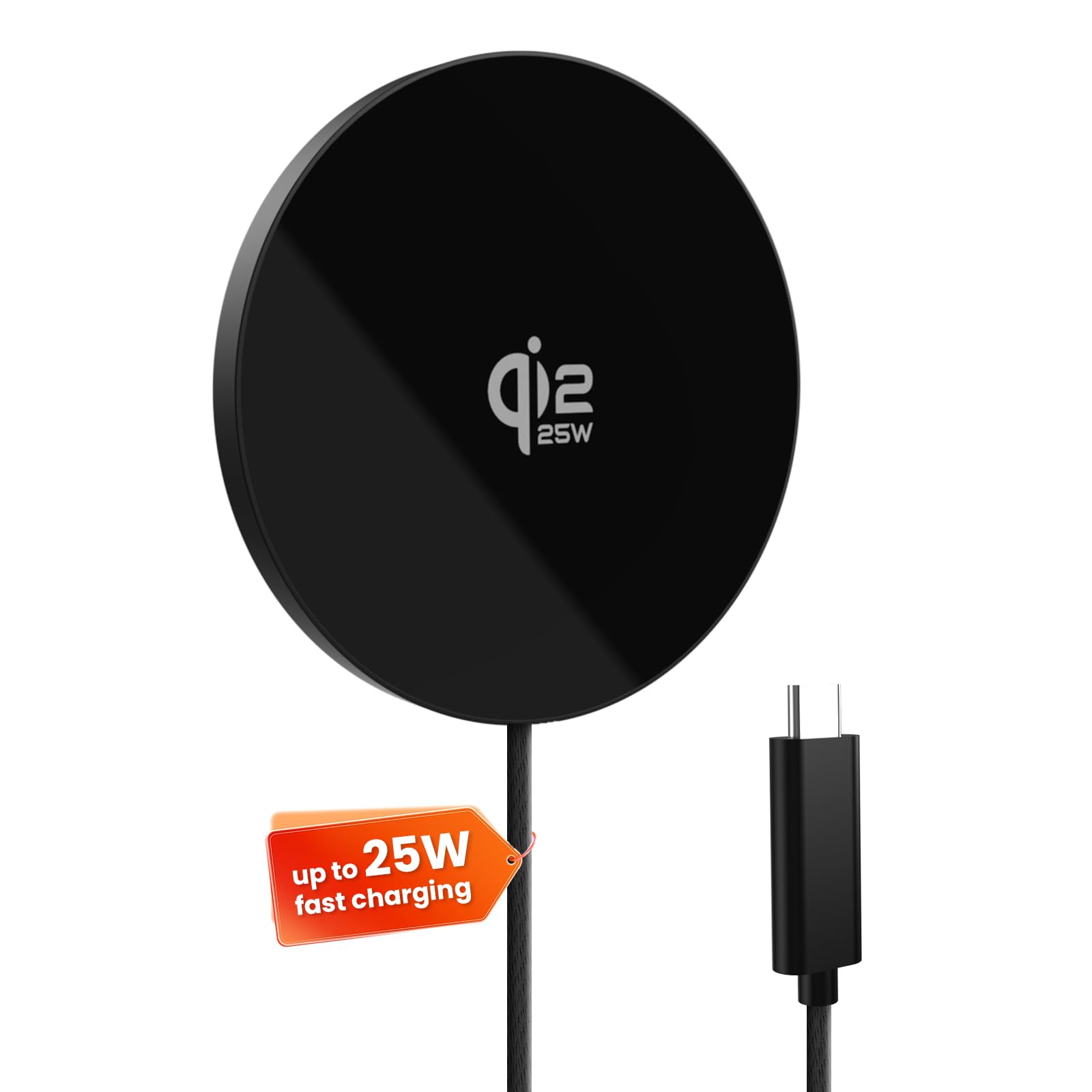 GEEKERA Qi2.2 25W magnetisches Schnellladegerät: Ultradünnes Flaches Wireless Charger für Apple MagSafe iPhone 17/16/15/14/13/12, Ideal zum Gaming – Keine Überhitzung, Kein Kabelgewirr