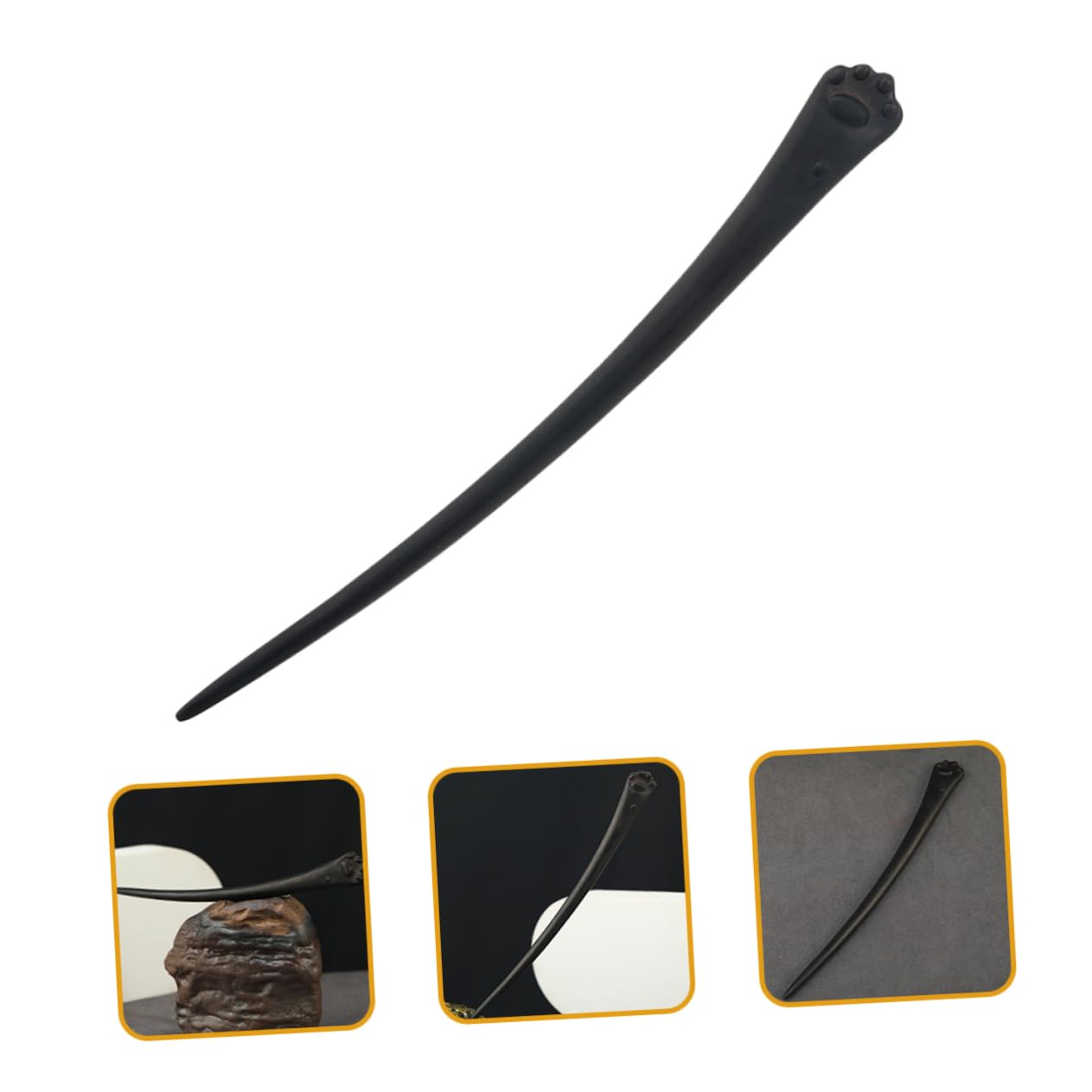 Healeved 3piezas Horquilla De Madera Retro Diseño De Patita De Gato Para Peinados Elegantes y Casual Accesorio De Cabello Para Mujeres y Niñas