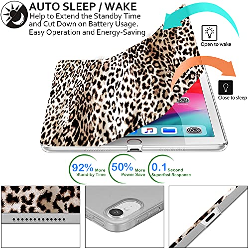 Image of DuraSafe Cases for iPad PRO 11 Inch 2018 1 Gen [ PRO 11 1st ] A1980 A1934 A2013 A1979 MTXN2HN /A MTXP2HN /A MTXR2HN /A MTXQ2HN /A MTXT2HN /A PrintediPad Cover with Translucent Frosted Hard Back - Leopard