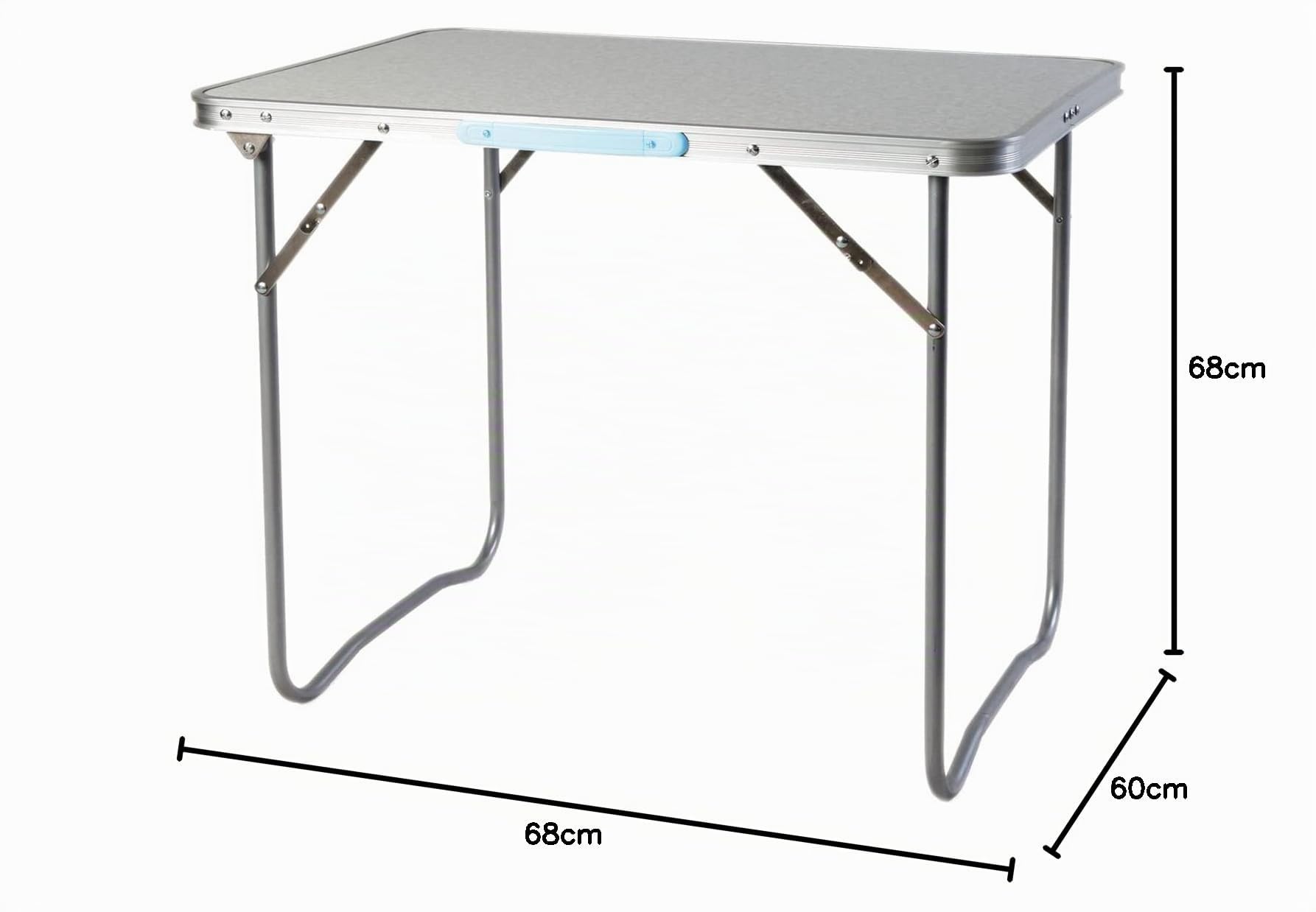 Mojawo - Set di 3 mobili da campeggio, in alluminio, 80 x 60 x 68 cm, 1 tavolo XL con maniglia e 2 sedie pieghevoli, colore: Verde lime