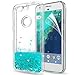 Google Pixel Glitter Case (Not Fit Pixel XL) for Girls Women,LeYi Shiny Bling Sparkle Cute Moving Quicksand Liquid Clear TPU Bumper Protective Phone Case for Google Pixel 2016 ZX Turquoise
