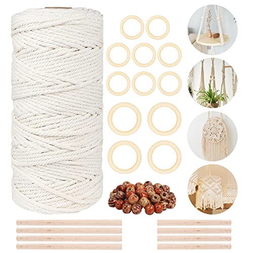 CHALA Corda Macrame Kit,Set Corda Cotone Naturale