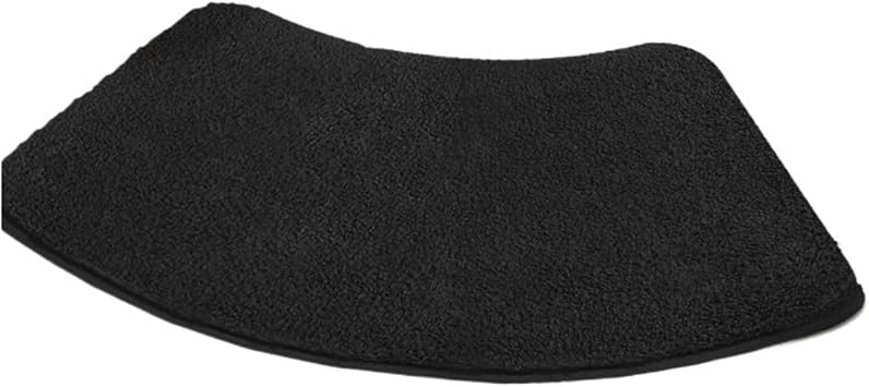Quadrant Curved Shower Mat Solid Color Thick Shower Room Absorbent Floor Mat Soft Fur Foot Bathroom Non-slipBlack