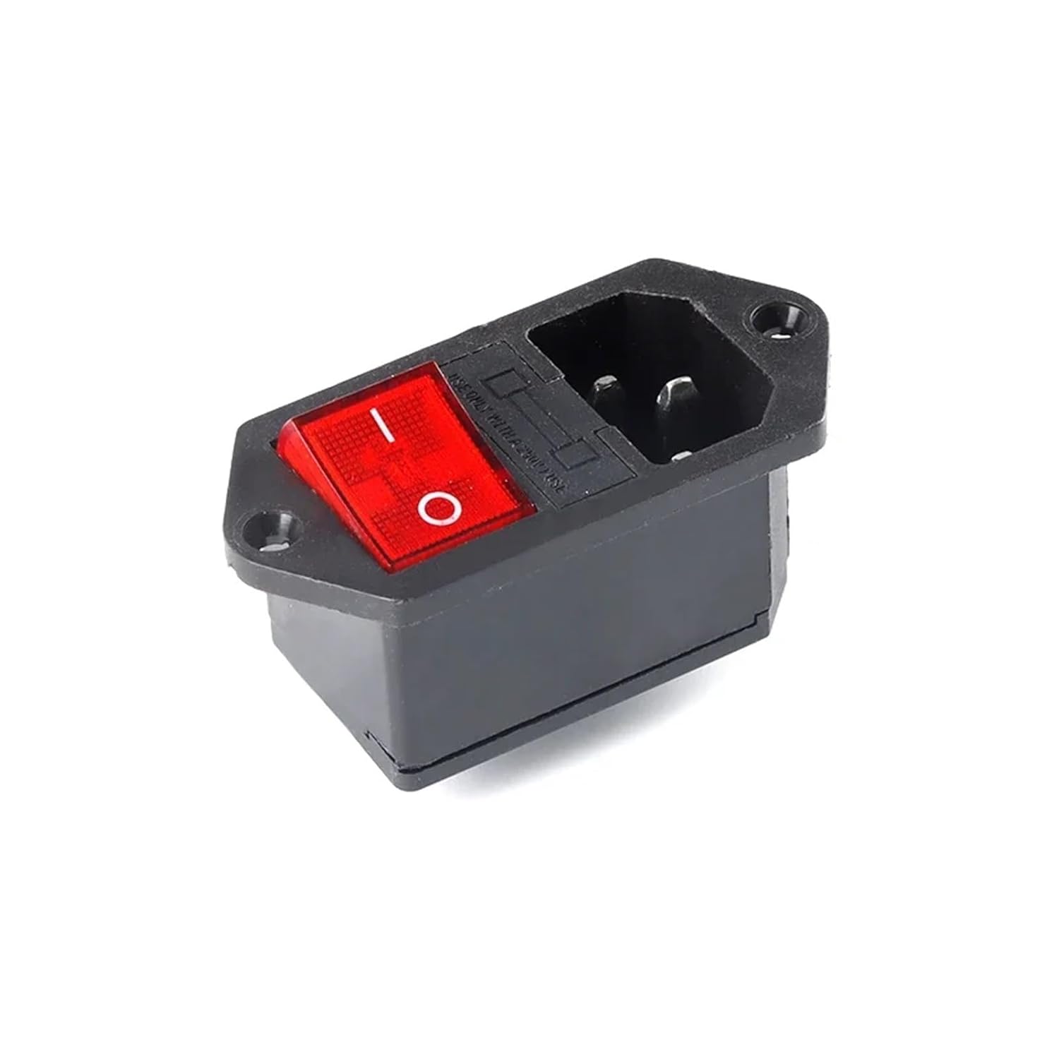 1pc AC-01 AC-14-F16 Power Outlet 250V Rocker Switch Brass 10A Connector Computer Mount Socket with Fuse(AC-14-F16A KCD4)