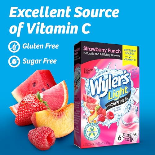 Image of Wyler's Light Singles To Go Water Drink Mix, Strawberry Punch, 96 Packets