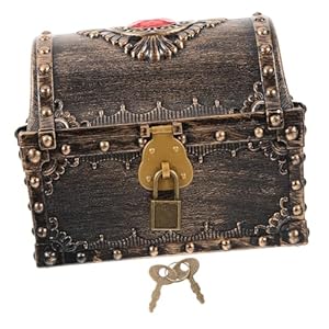 KICHOUSE Vintage Schatztruhe Kinder Schmuckkästchen