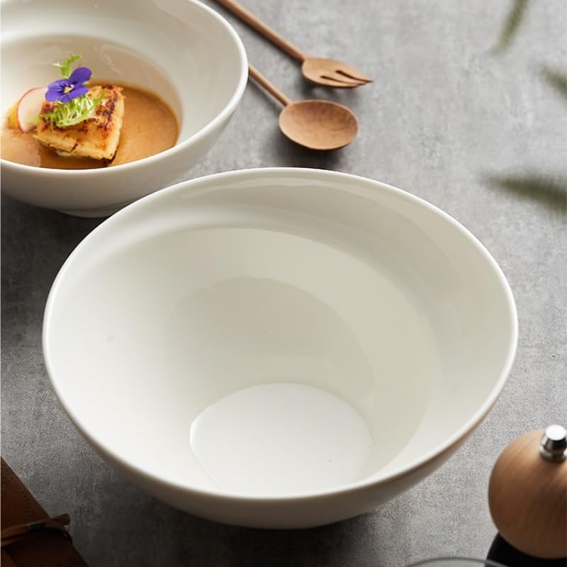 Ramen miski miska na owoce biała miska do zupy ceramiczna miska do makaronu chińska miska na ryż nadaje się do Ramen, Pho, Udon Salaterki Talerze obiadowe (S)