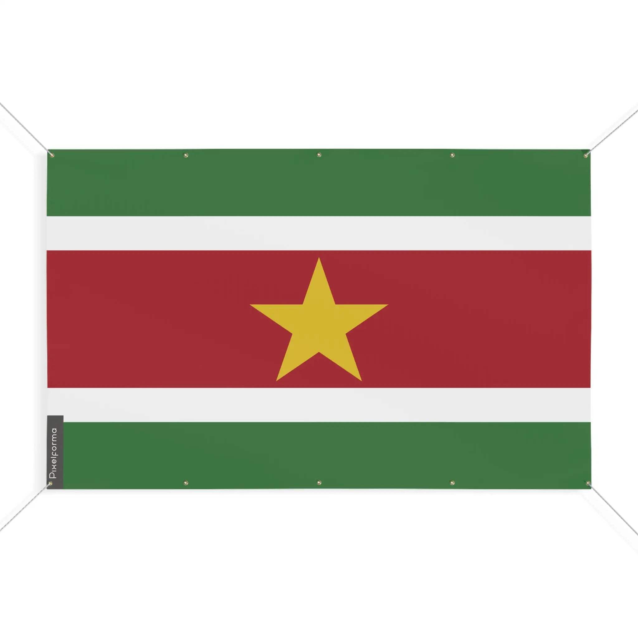 Drapeau Suriname 100x150 cm avec 10 oeillets renforcés pour mât