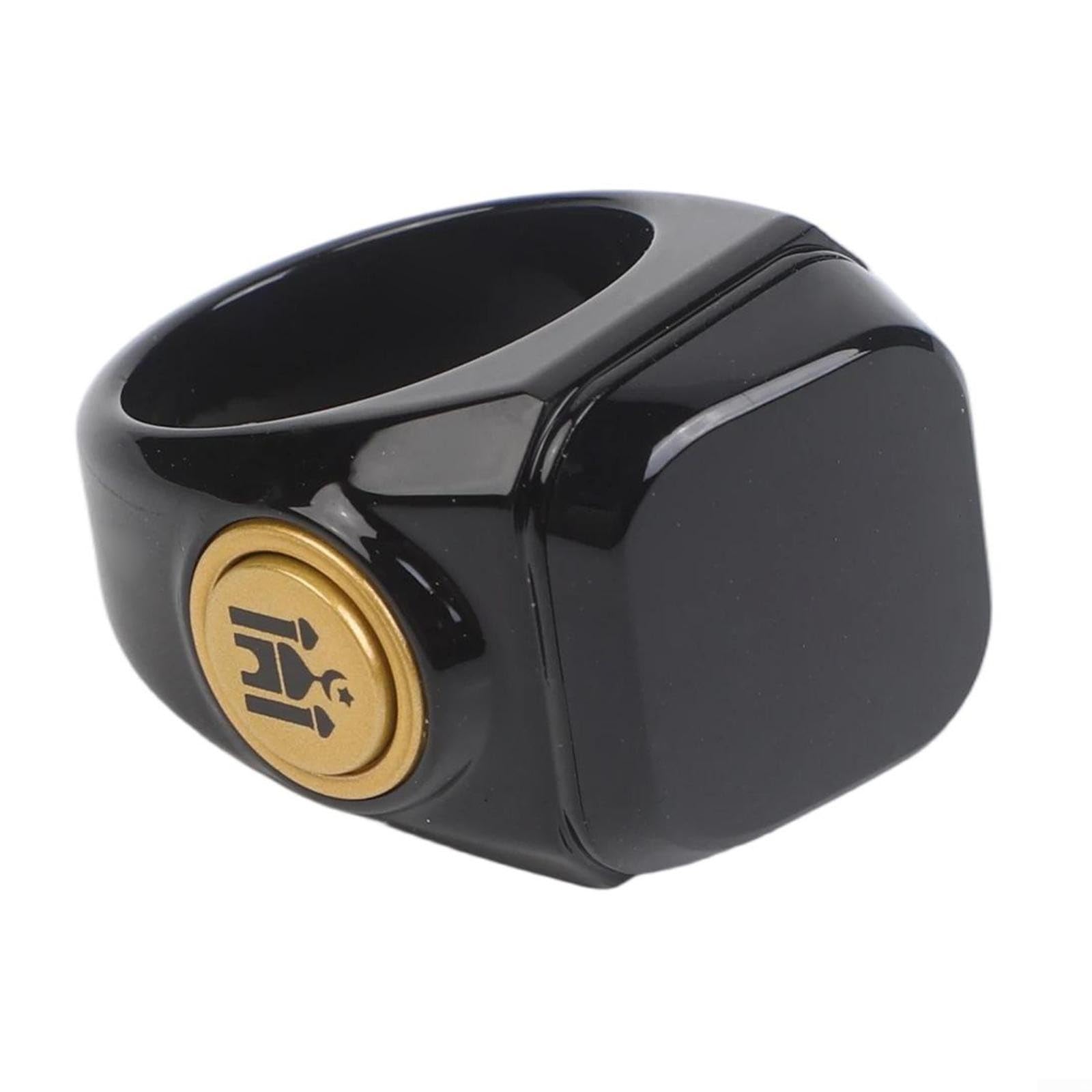 Anello Tasbih elettronico intelligente, contatore digitale ricaricabile per Zikr con gamma 99999, contatore di preghiera impermeabile per musulmani (22 mm nero)