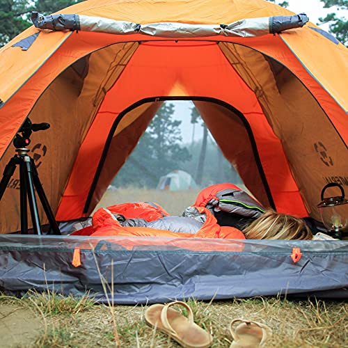 Winterial-Three-Person-Tent-Lightweight-3-Season-Tent-with-Rainfly-3-Person-Tent-44lbs-Stakes-Poles-and-Guylines-Included-Camping-3-Man-Hiking-and-Backpacking-Tent-Orange