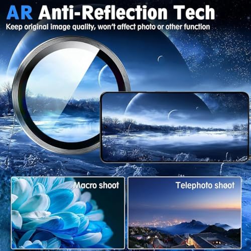 Image of Camera Lens Protector for Samsung Galaxy S26 / S26 Plus Black AR AF Coated 9H Tempered Glass Camera Guard, Anti Drop, Scratch Resistant Camera Lens, Case Friendly Waterproof Heavy Duty UHD Clear Camera Cover
