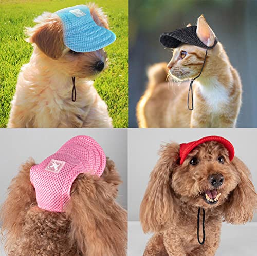 Mesh-Baseball-Pet-Caps-with-Ear-Holes-Adjustable-Comfortable-Dog-Hats-for-Small-Medium-and-Large-Dogs-Cat-Cap-Large-Red - Cucciolini Doodles Mesh-Baseball-Pet-Caps-with-Ear-Holes-Adjustable-Comfortable-Dog-Hats-for-Small-Medium-and-Large-Dogs-Cat-Cap-Large-Red
