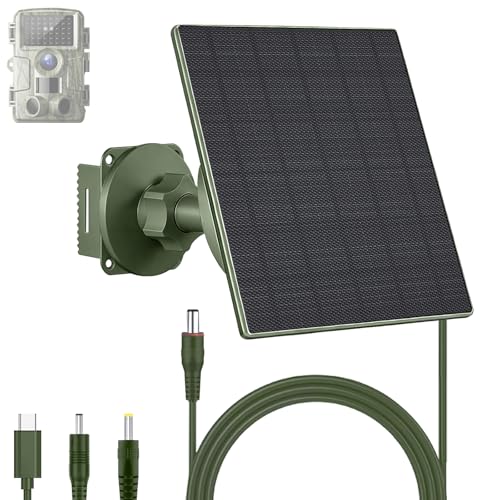 Image of FUTUREZEN 5W Solar Panel for Trail Cameras, DC & USB-C Solar Charger with 5200mAh Battery, 6V /12V Adjustable Output, IP66 Waterproof, 9.8ft Cable