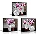 Flower Wall Art Decor for Bedroom, SZ Still Life Canvas Prints of Pink Orchid Flowers & White Vases, Beautiful Floral Pictures (Waterproof Artwork, 1" Thick, Bracket Mounted Ready to Hang)