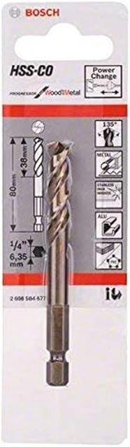 Bosch 2608584677 1x HSS-Co Pilot Drill Bit (Ø 7.15 mm, Accessories Drill Drivers), Silver/Brown, 8cm x 4.4cm x 0.9cm