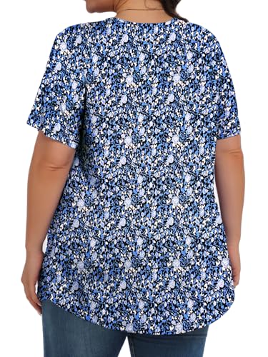 Image of Tencede Womens Plus Size Tops Tunic Short Sleeve Crew Neck Shirts Casual Soft Blouse 1X-5X
