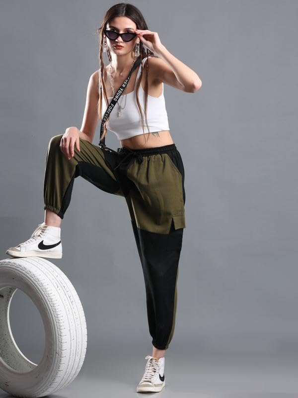 The Dance Bible Women Multi-Color Pleated Baggy Streetwear Jogger Pants (Adam) 3