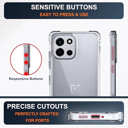 Image of CEDO Cover for OnePlus Nord 6 (5G) | Camera Protection Shockproof Bumper-Edge | 360 Degree Protection Acrylic Crystal Clear TPU+PC | Transparent Back Case Backcover (Transparent)