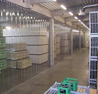 Freezer Curtain Strip Door Kit - 60 in. (5 ft) Width x 96 in. (8 ft) Height Low Temp Clear 8 in. Wide X .08 Thick PVC Strips with 50% Overlap
