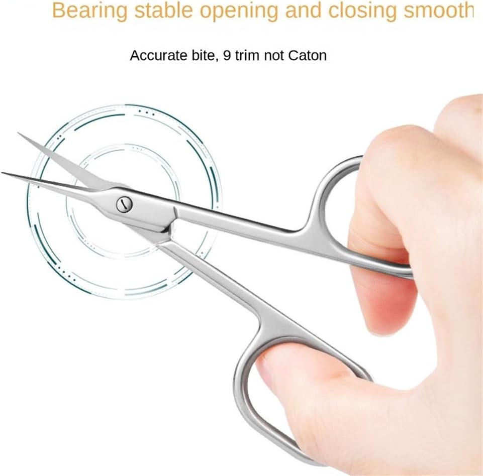 1-8pc Russian Manicure Scissors Cuticle Regrowth Cut Curved Tip Nail Cut Grooming Professional Stainless Steel Remover,1pc
