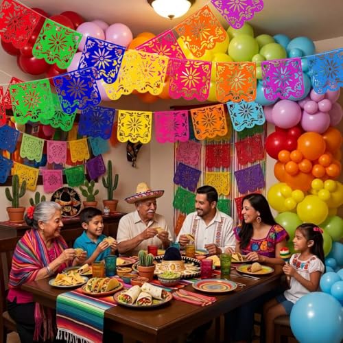 149Pcs Mexican Fiesta Balloon Garland Arch Kit with Bright Color Balloons, Cinco De Mayo Party Balloon Decoration Set with Banner for Taco Birthday Fiesta Theme Party Supplies by Carnira - Used condition - Image 6