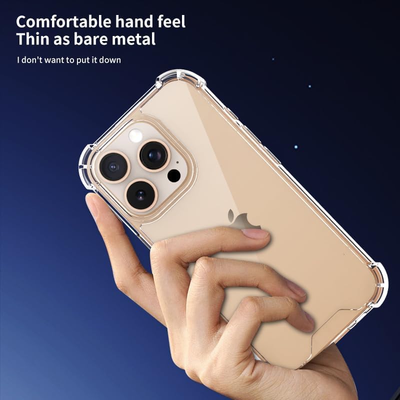 Image of mobistyle Polycarbonate Clear Case for iPhone 16 Pro, Yellowing-Resistant Shockproof Camera Protection Phone Cover, Anti-Scratch Clear Back Cover Case for iPhone 16 Pro (Clear /Transparent)