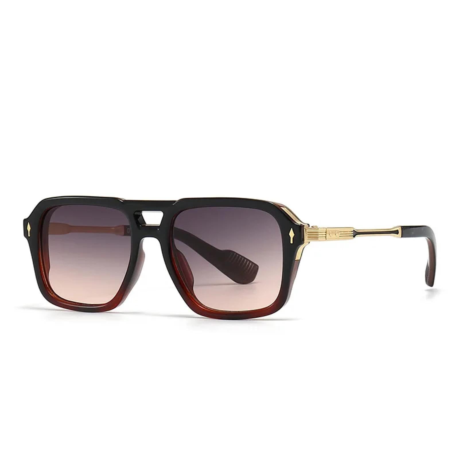 Okulary przeciwsłoneczne UV400 retro podwójny mostek unisex