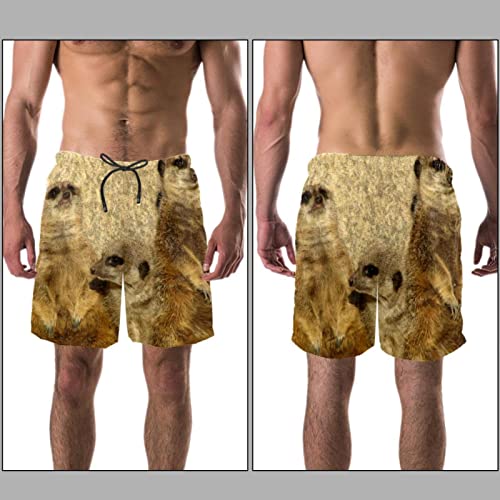 Maillots de bain pour hommes JDEZ séchage rapide à motif suricate original - 3