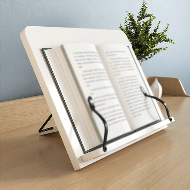 Multi Functional Book Stand White Reading Rack Plastic Holder