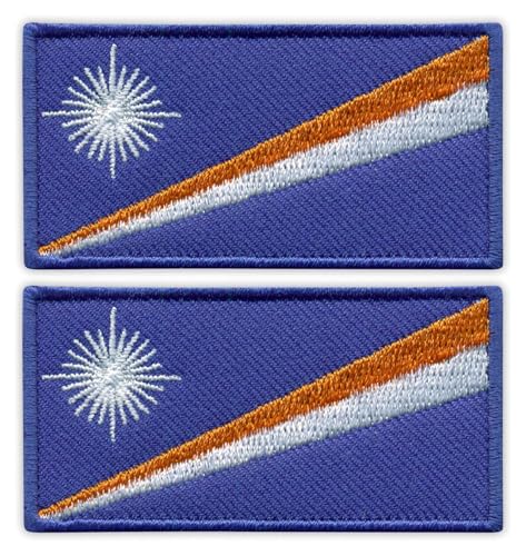 Set of Two - Flag of The Marshall Islands - Sew-on - Embroidered Patch/Badge/Emblem