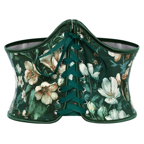 Image of Scarlet Darkness Corset Belt for Women Renaissance Lace up Corset Floral Wide Waist Belts