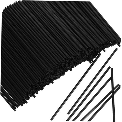 1000 pitillos desechables negros rectos de 13 cm miniatura 3