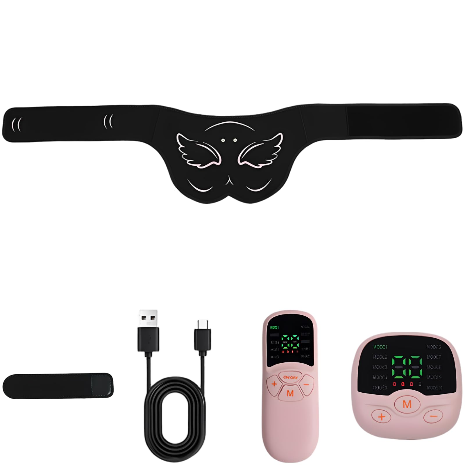 EMS-Stimulator-Gürtel, elektrischer Hüfttrainer und Po-Hebegerät für Bauch und Po, Gürtel nach der Geburt, LCD-Fernbedienungs-Bauchgürtel, tragbares Fitnessgerät für Zuhause und unterwegs