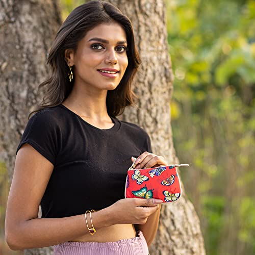 Image of Anuschka Zip Travel Pouch - Wanderlust Collection - Nylon Fabric with Genuine Leather Trim and Artwork Print