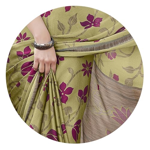 Image of MIRCHI FASHION Saree for Woman Chiffon Floral Printed | Lightweight Daily Wear Women's Sari with Unstitched Blouse Piece (Available in 20 Colors)
