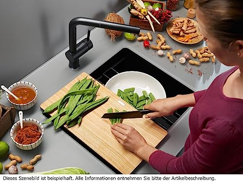 BLANCO ETAGON 500-U | Granitspüle aus SILGRANIT schwarz | Einbauart: Unterbau | für 60 cm breite Unterschränke | Durchdachtes Systemkonzept mit vielseitig verwendbaren ETAGON-Schienen