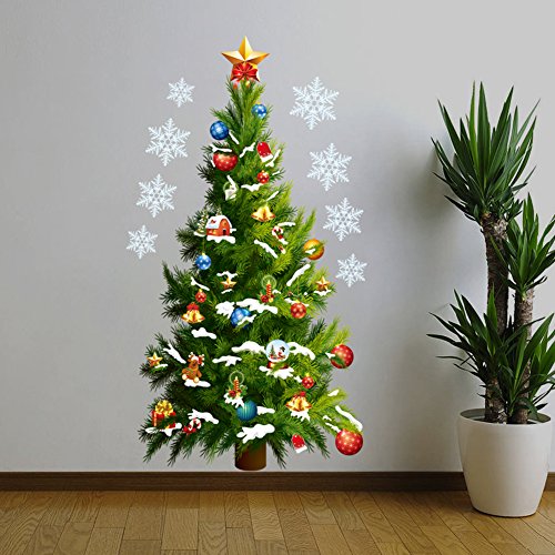 Chinatera Vinil adesivo removível, decoração de parede, decoração de casa, árvore de Natal, tamanho grande