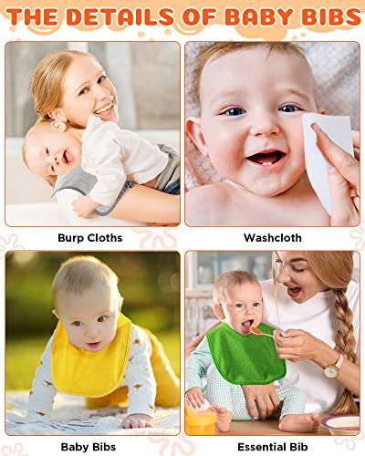 JaGely 30 Pack Baby Muslin Bandana Bibs Multicolor Solid Unisex Waterproof Feeder Adjustable Newborn Teething and Drooling4