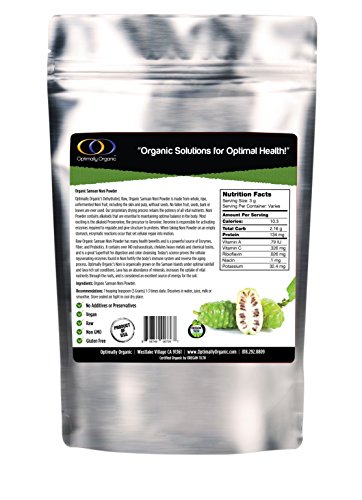 Optimally Organic Raw Samoan Noni Powder Dietary Supplement, Enzymes, Fiber, & Probiotics #TOP1