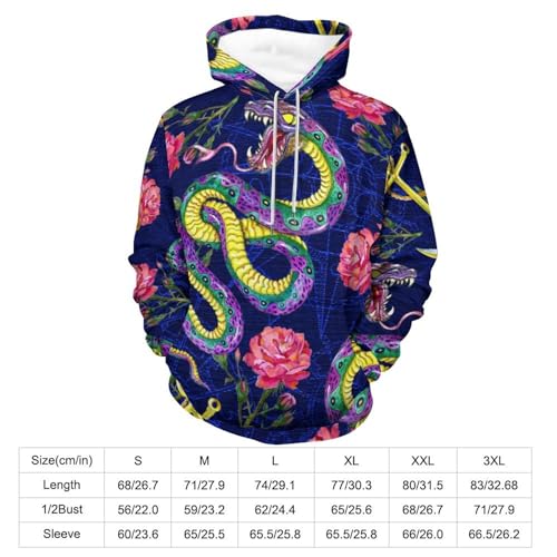 Sweat à capuche rose serpent UMENG, le pull unisexe taille S pour stopper les looks ternes - 2