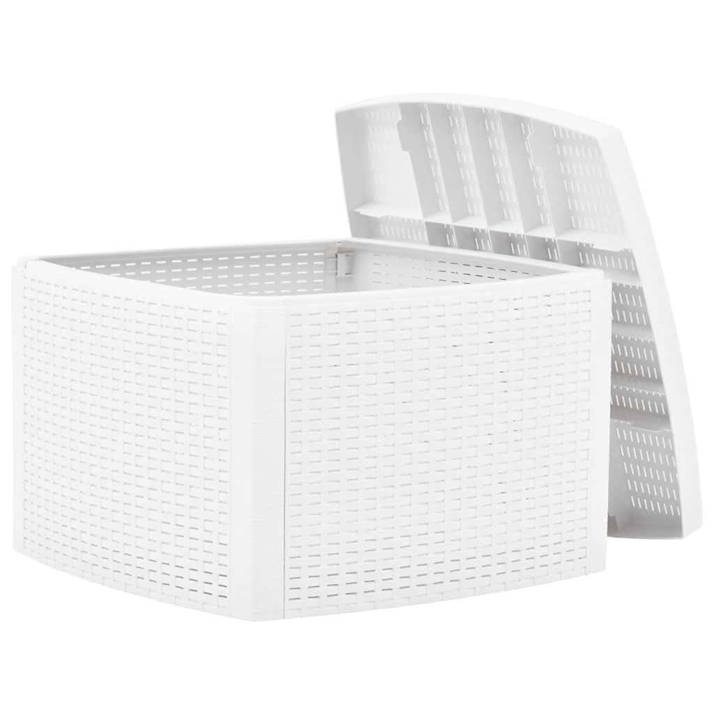 Susany Beistelltisch Weiß 54×54×36,5 cm Kunststoff mit praktischem Stauraum für Erfrischungen Couchtisch Teetisch Gartentisch Balkontisch Garten
