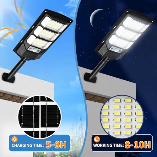 Solar Street Light Outdoor 2 Pack with Motion Sensor & Remote Control IP65 - image 3